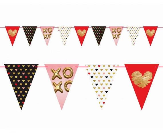 Godan Flaggengirlande „XoXo“ 270 cm | pro Stück