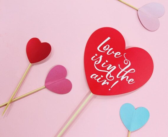 Godan « L'amour est dans l'air » Pic en forme de cœur 10 x 30 cm | à l'unité