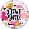 Qualatex „Ich liebe dich“-Luftballon mit Herzen, 56 cm | pro Stück Qualatex „Ich liebe dich“-Luftballon mit Herzen, 56 cm | pro Stück