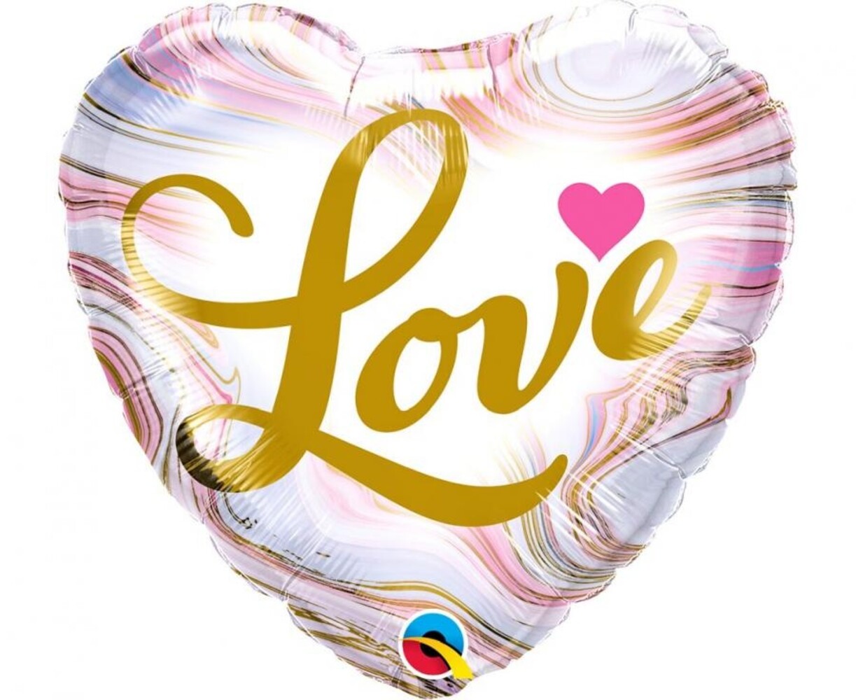 Qualatex Herzförmiger Folienballon „Love“, 45 cm | pro Stück