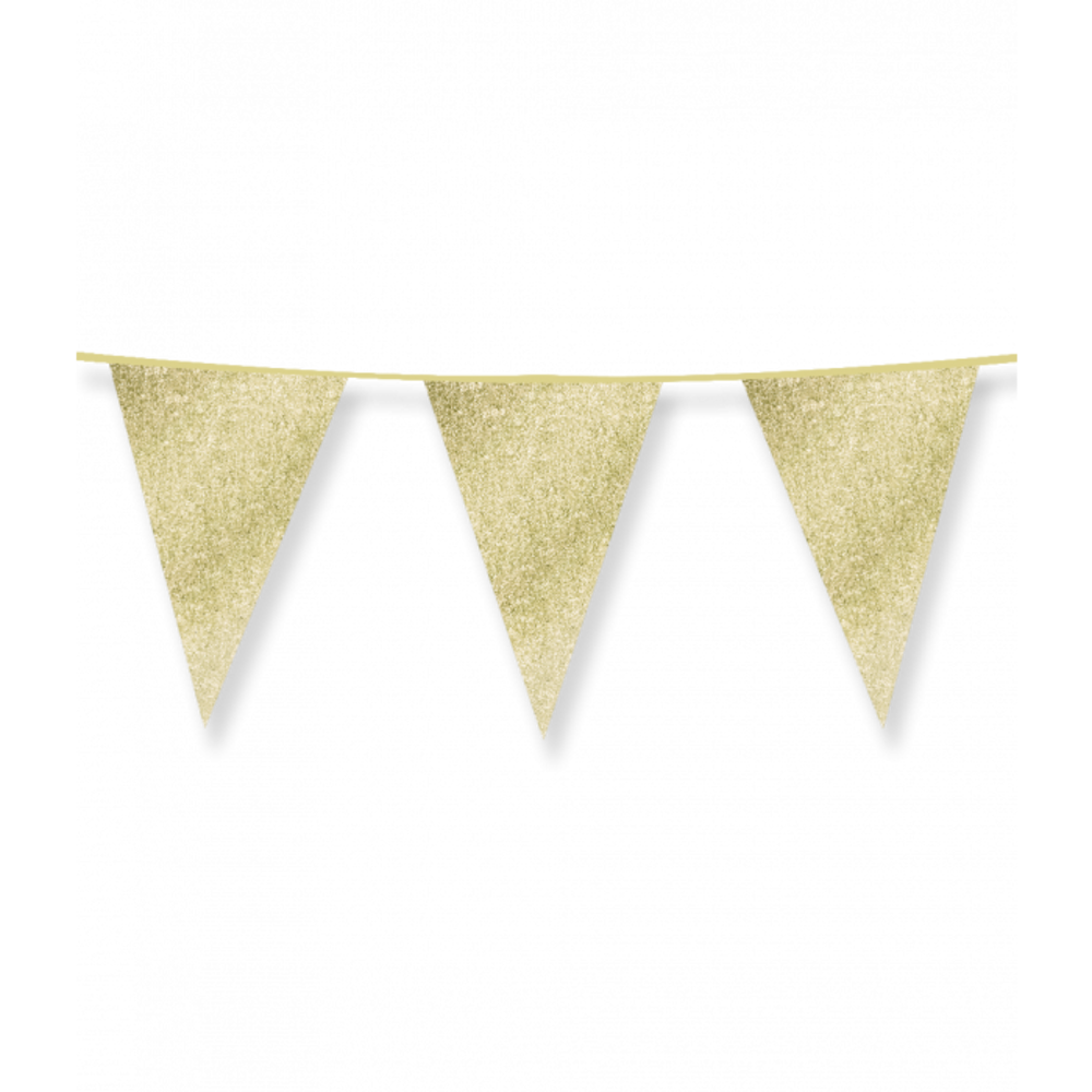 Paper Dreams Gold Glitter Flag Garland 20x30cm | 6 meters