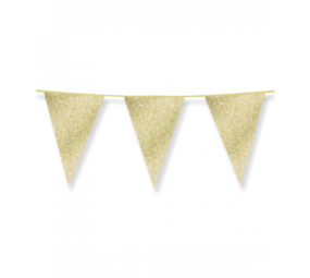 Paper Dreams Gold Glitter Flag Garland 20x30cm | 6 meters
