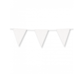 Paper Dreams White Glitter Flag Garland 16x20cm | 6 meters