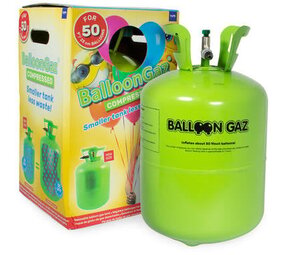 BalloonGaz Heliumflasche mit 50 Ballons und Band