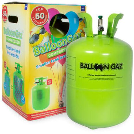 BalloonGaz Helium Tank with 50 Balloons and Ribbon