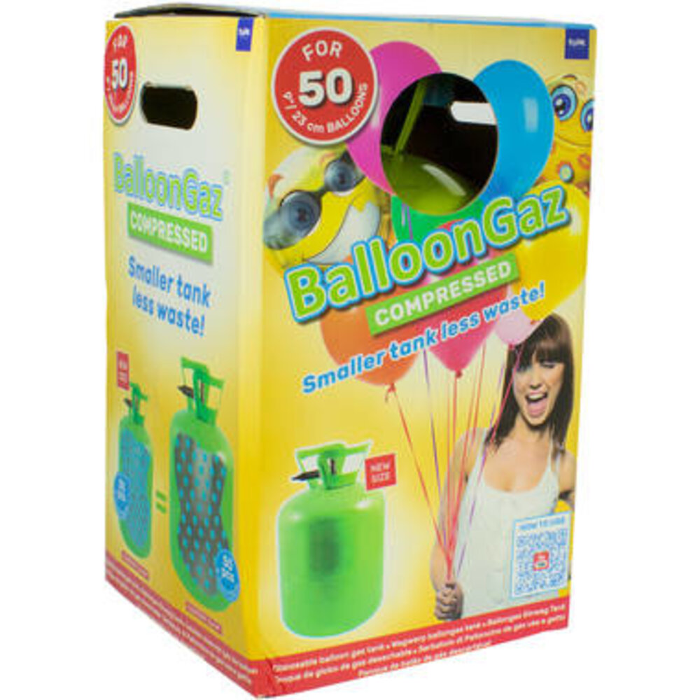 BalloonGaz Heliumflasche mit 50 Ballons und Band
