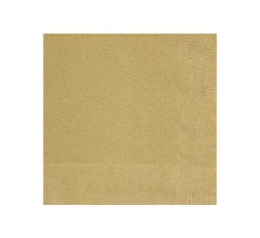 Unique Party Serviettes dorées 25x25cm | 20 pièces