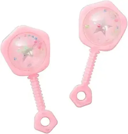 Unique Party Pink Baby Rattles 3x6cm | 6 pieces