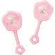 Unique Party Pink Baby Rattles 3x6cm | 6 pieces