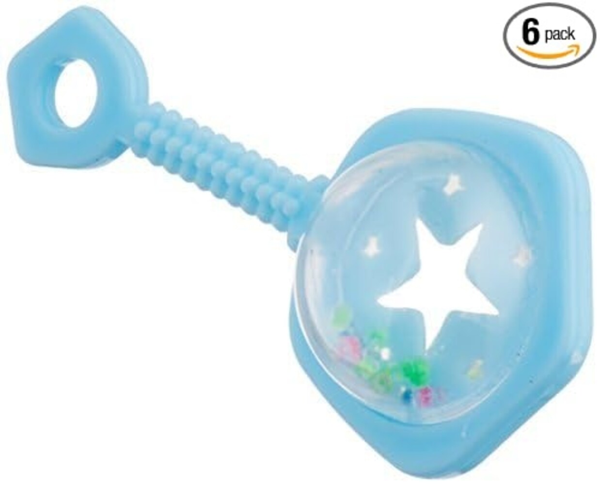 Unique Party Hochets bleus pour bébé 3x6cm | 6 pièces