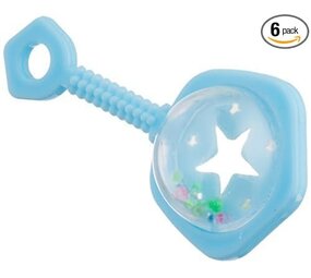 Unique Party Blaue Babyrasseln 3x6cm | 6 Stück