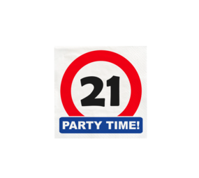 Paper Dreams Traffic Sign 21 Years Party Time Napkins 33x33cm | 16 pieces