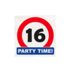 Paper Dreams Verkeersbord 16 jaar Party Time Servetten 33x33cm | 16 stuks