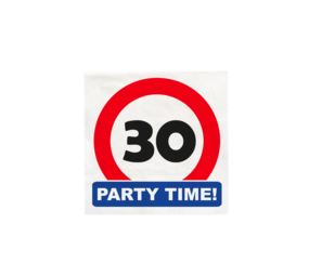 Paper Dreams Traffic Sign 30 Years Party Time Napkins 33x33cm | 16 pieces