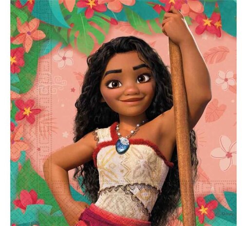 Procos Party Serviettes Vaiana Esprit Voilier 33x33cm | 20 pièces