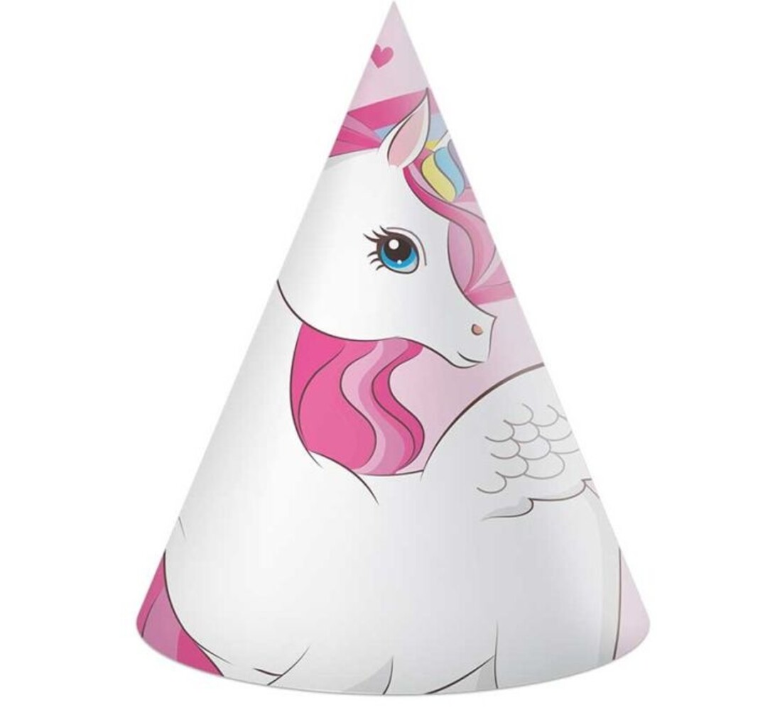 Procos Party Chapeaux de fête licorne aux couleurs de l'arc-en-ciel | 6 pièces