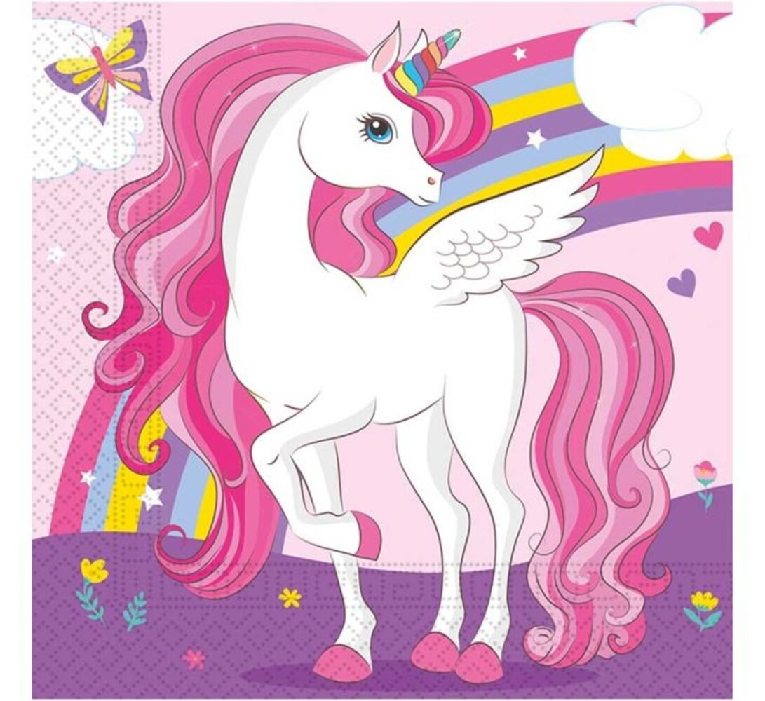 Procos Party Serviettes de table Licorne Arc-en-ciel 33x33cm | 20 pièces