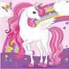 Procos Party Servietten mit Einhornmotiv in Regenbogenfarben, 33 x 33 cm | 20 Stück