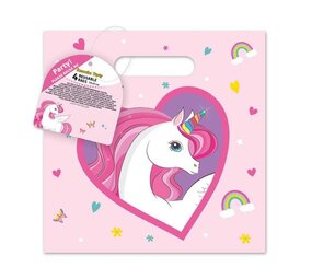 Procos Party Einhorn-Partytüten in Regenbogenfarben, 22 x 22 cm | 4 Stück