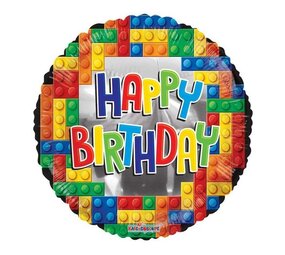 Kaleidoscope Lego Happy Birthday Folienballon 45 cm | pro Stück