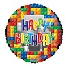 Kaleidoscope Lego Happy Birthday Foil Balloon 45cm | per piece