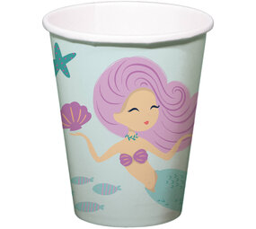 Folat Gobelets Sirène Magique 250 ml | 8 pièces