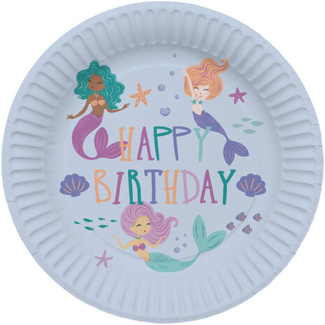 Folat Assiettes magiques sirène 23 cm | 8 pièces