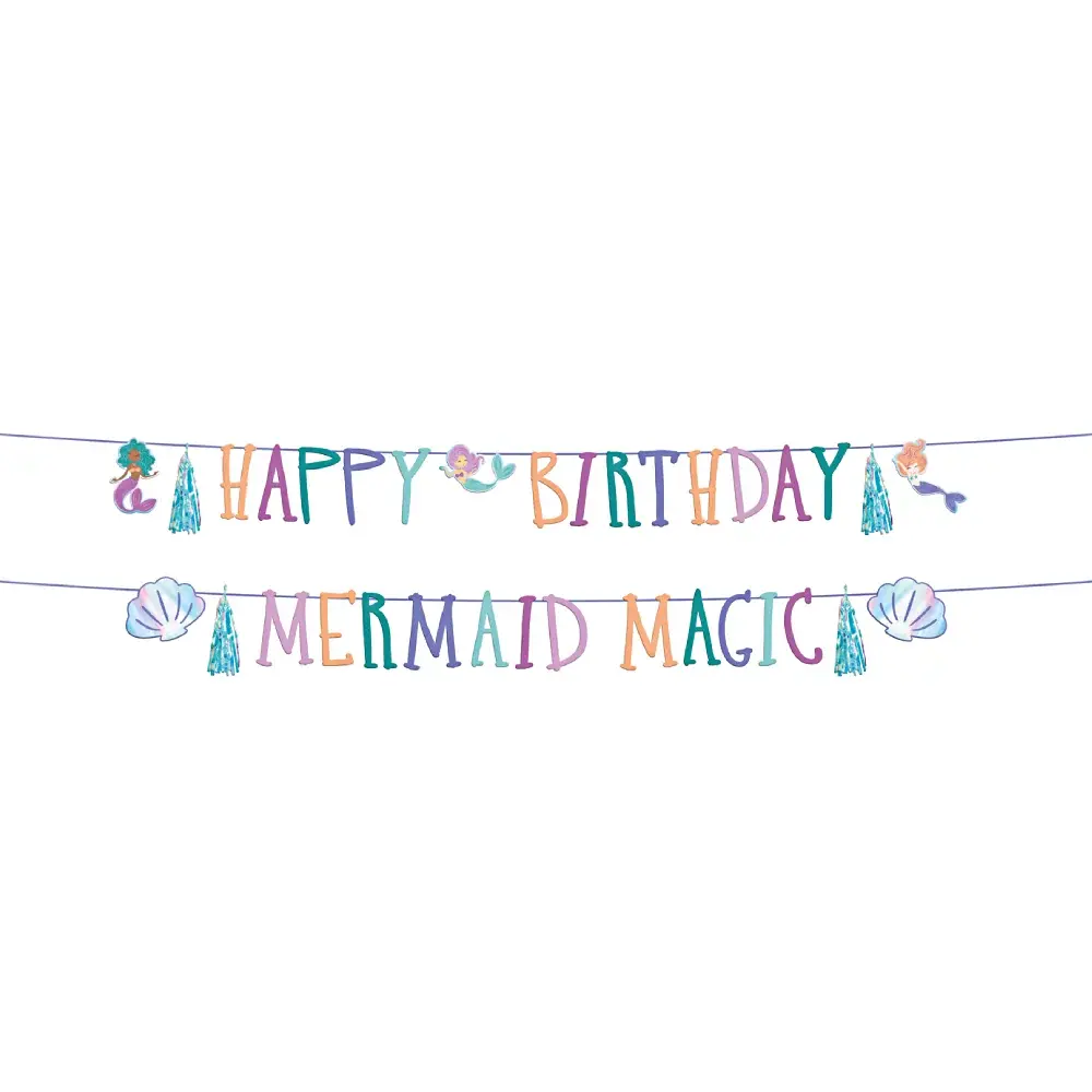 Folat Mermaid Magic Happy Birthday Letter Garland 1.5mtr | 2-piece