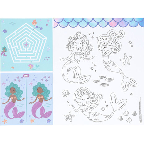 Folat Mermaid Magic Placemats Kleurplaten | 6 stuks