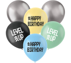 Folat Level Up Game  Ballonnen 33cm | 6 stuks Folat Level Up Game  Ballonnen 33cm | 6 stuks