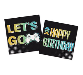 Folat Level Up Spiel-Servietten 33x33cm | 20 Stück