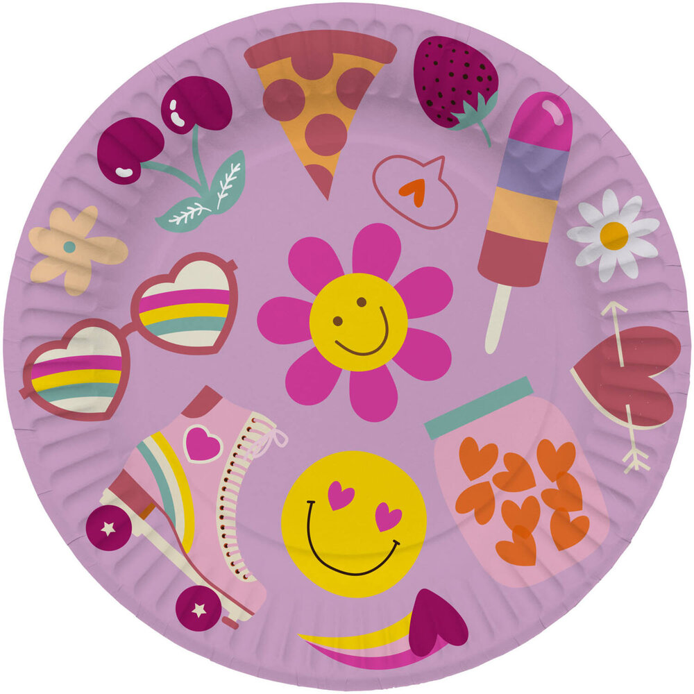 Folat Assiettes Boho Girlz 23 cm | 8 pièces
