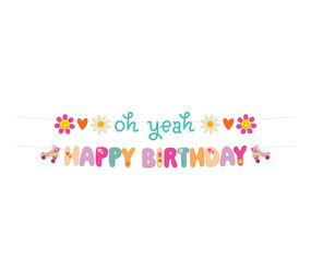 Folat Boho Girlz Happy Birthday Letterslinger 1,5mtr | 2-delig Folat Boho Girlz Happy Birthday Letterslinger 1,5mtr | 2-delig