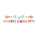 Folat Boho Girlz Happy Birthday Buchstabengirlande 1,5 m | 2-teilig