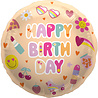 Folat Ballon en aluminium Boho Girlz « Joyeux anniversaire » 45 cm | à l’unité