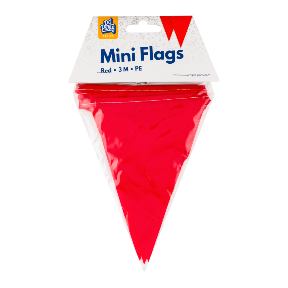 Paper Dreams Mini Flag Garland Red 15x300cm | per piece