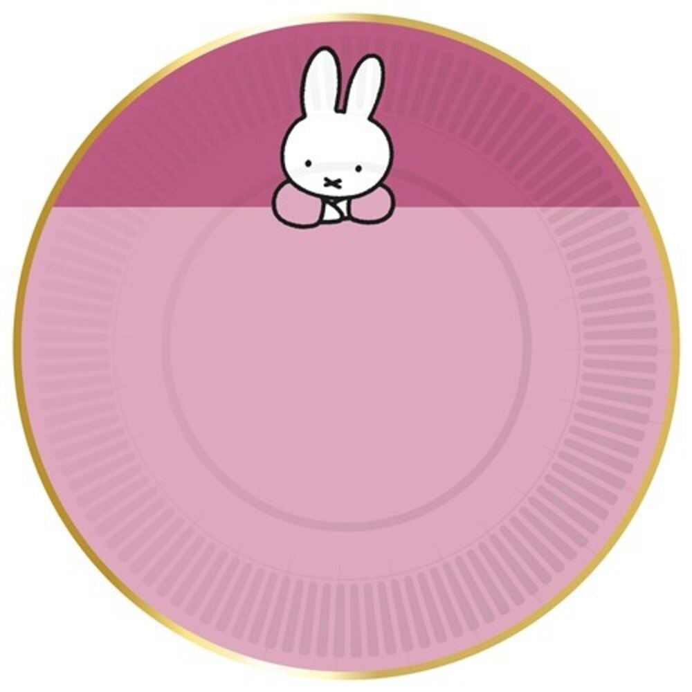 Haza - Witbaard Assiettes Miffy Baby roses 18 cm | 8 pièces