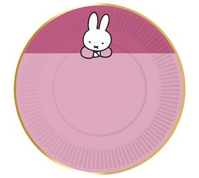 Haza - Witbaard Nijntje Borden Baby Roze 18cm | 8 stuks Haza - Witbaard Nijntje Borden Baby Roze 18cm | 8 stuks