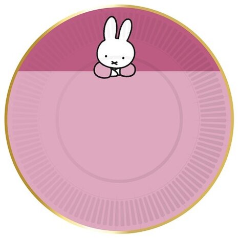 Haza - Witbaard Miffy Baby Plates Pink 18cm | 8 pieces