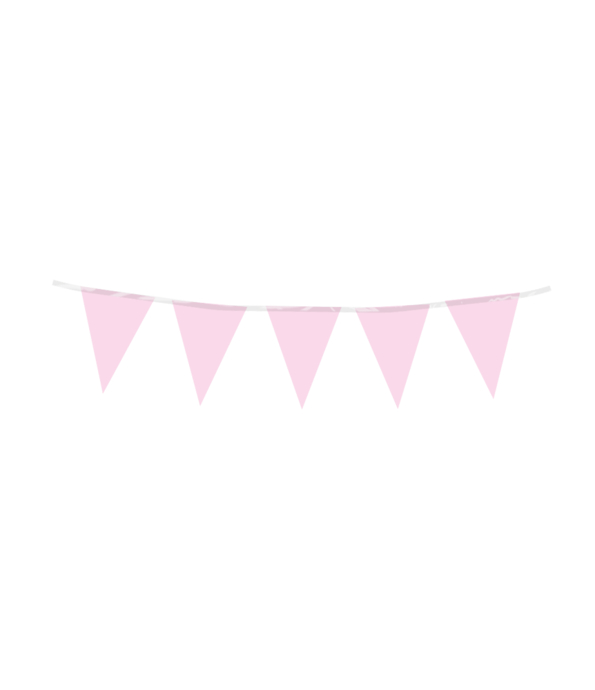 WeFiesta Guirlande de mini-drapeaux rose clair 15 x 300 cm | à l'unité