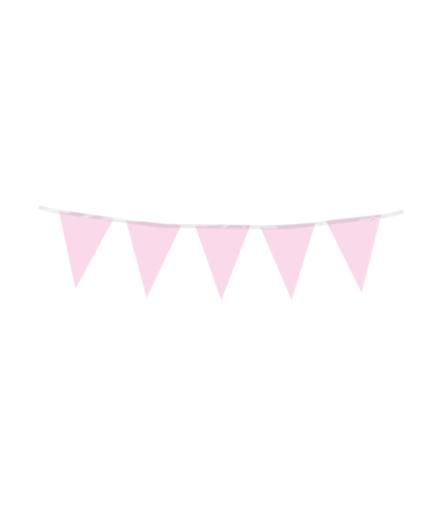 WeFiesta Mini Flag Garland Light Pink 15x300cm | per piece