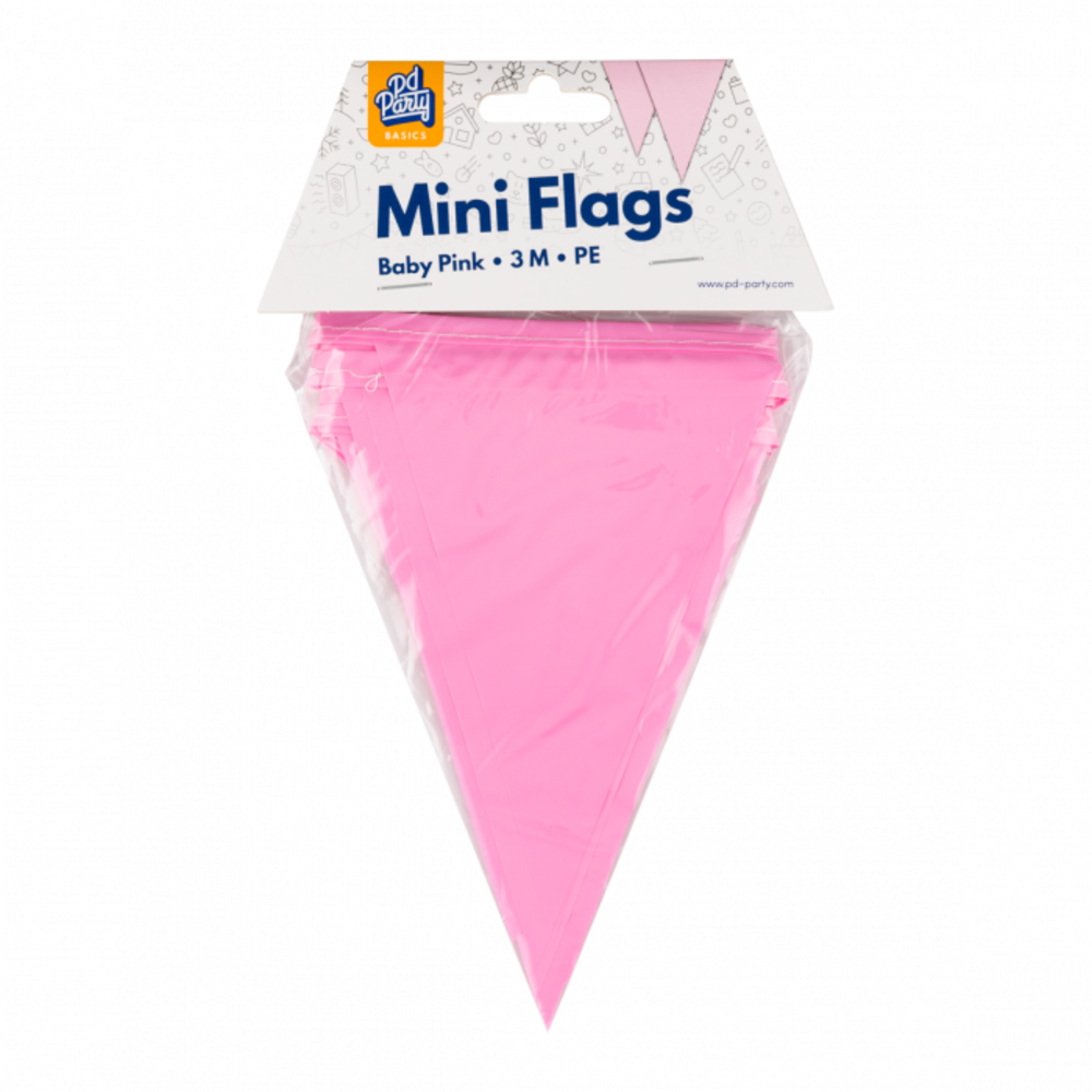 WeFiesta Mini Vlaggenlijn Slinger Licht Roze 15x300cm | per stuk WeFiesta Mini Vlaggenlijn Slinger Licht Roze 15x300cm | per stuk