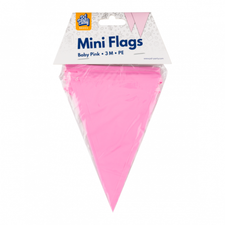 WeFiesta Mini Flag Garland Light Pink 15x300cm | per piece