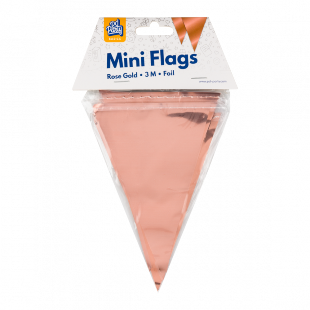 Paper Dreams Mini Vlaggenlijn Slinger Metallic Rose Goud 15x300cm | per stuk