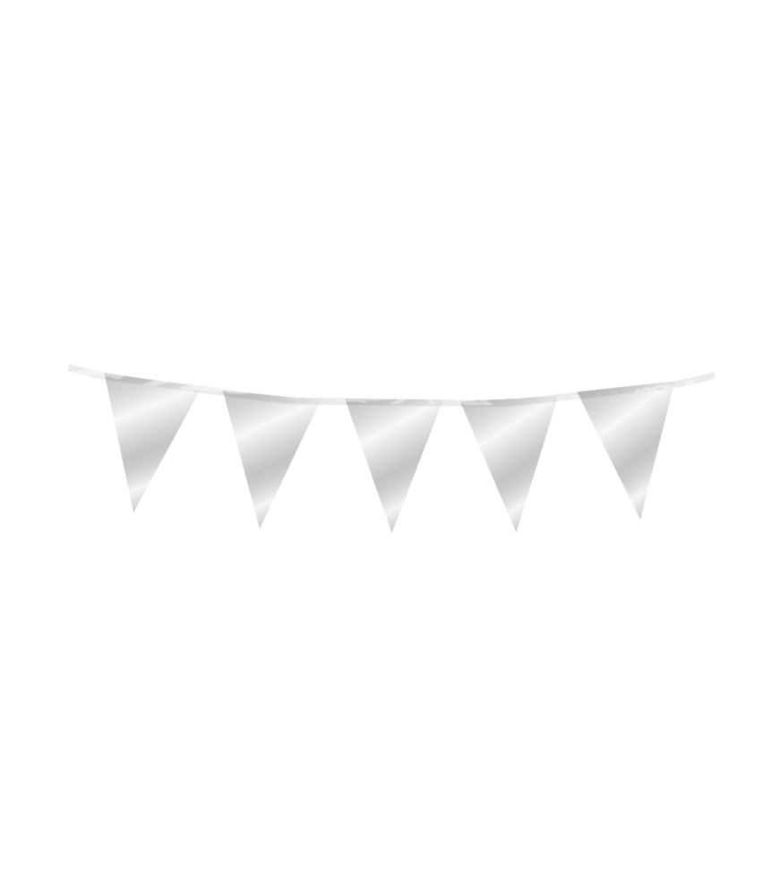 Paper Dreams Mini Flag Garland Metallic Silver 15x300cm | per piece