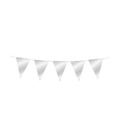 Paper Dreams Mini Flag Garland Metallic Silver 15x300cm | per piece
