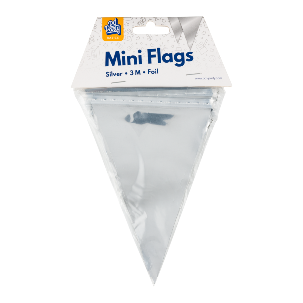 Paper Dreams Guirlande de mini-drapeaux argentés métallisés 15 x 300 cm | à l'unité