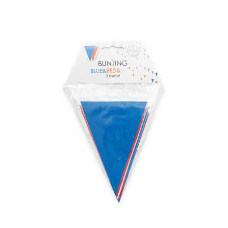 WeFiesta Guirlande de mini-drapeaux rouge-blanc-bleu 15 x 300 cm | à l'unité