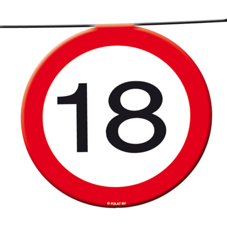 Folat Slinger 18 jaar Verkeersbord | 12 meter Folat Slinger 18 jaar Verkeersbord | 12 meter