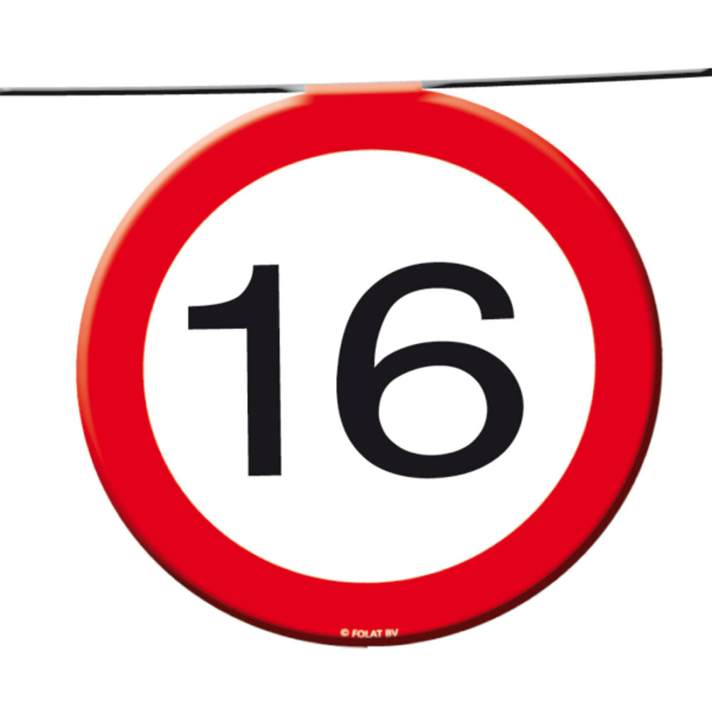 Folat Panneau de signalisation « Guirlande 16 ans » | 12 mètres